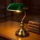 Green With Antique Brass Bankers Lamp Switch On Cord Green With Antique Brass Bankers Lamp Switch On Cord